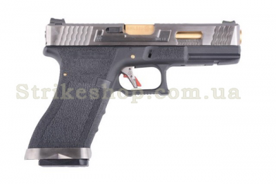 Купити Страйкбольний пістолет WE Glock 17 Force Metal Blk-Silver-Gold GBB в магазині Strikeshop