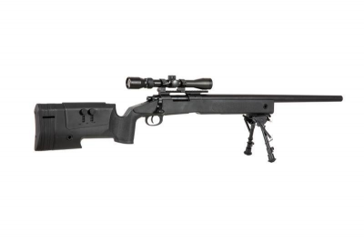 Купити Страйкбольна снайперська гвинтівка Specna Arms M62 SA-S02 Core With Scope and Bipod Black в магазині Strikeshop