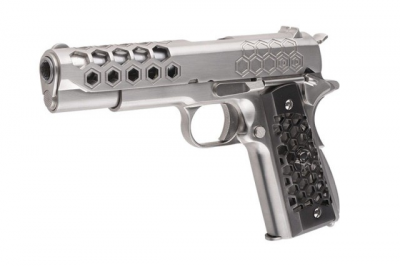 Купити Страйкбольний пістолет WE Colt 1911 Hex Cut V.3 Silver GBB в магазині Strikeshop